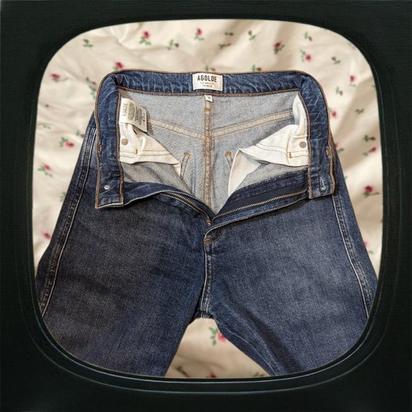 Nwot Agolde medium wash 90's straight leg fit jeans - Picture 2 of 5